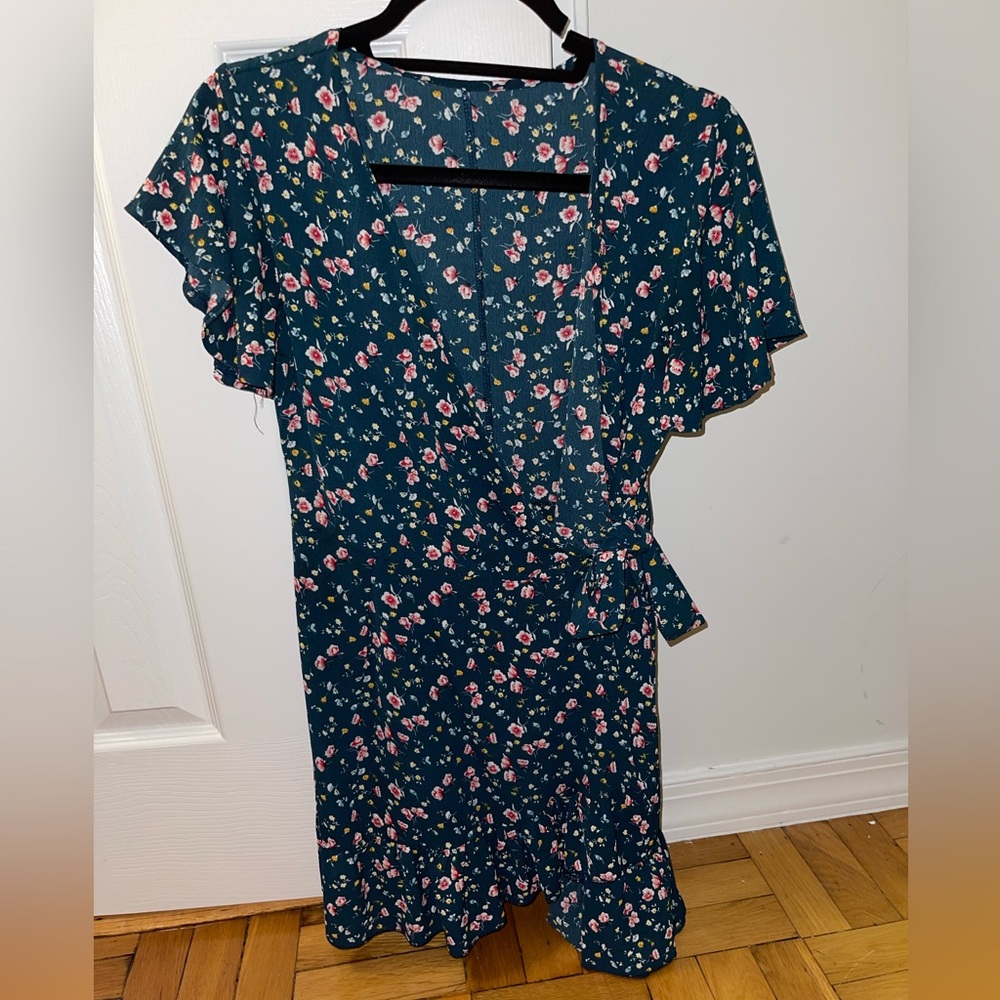 Amazon dark green floral dress